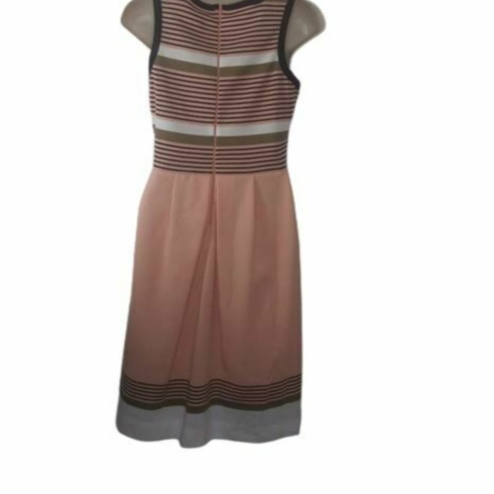 Vintage 1970's Knit Stripe Jacket Dress Peach Multi - Picture 5 of 6